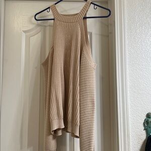 Blue Blush Cream Ribbed Knit Top sweater medium